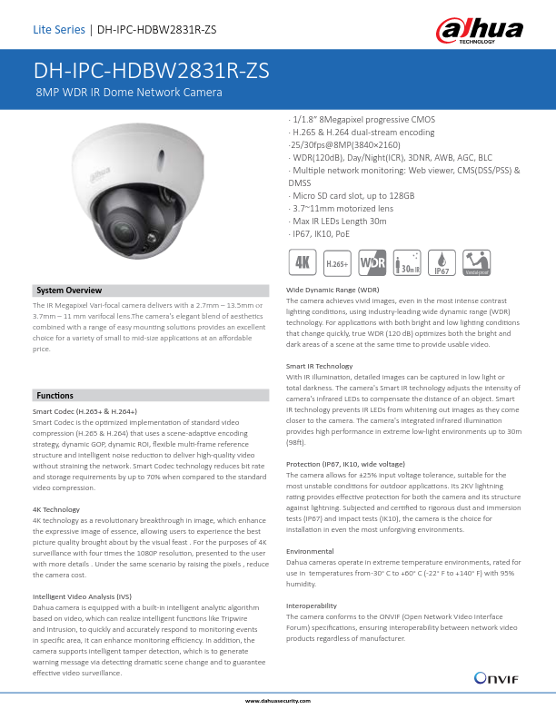 IPC-HDBW2831R-ZS - Ficha Técnica Dahua