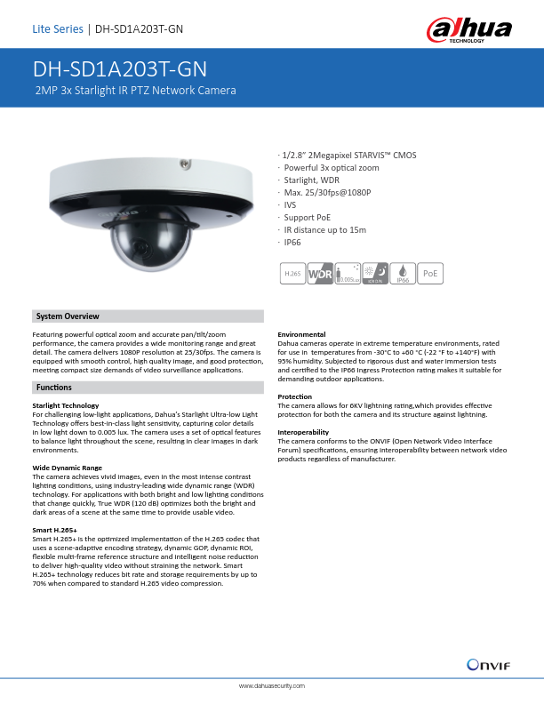 SD1A203T-GN - Ficha Técnica Dahua