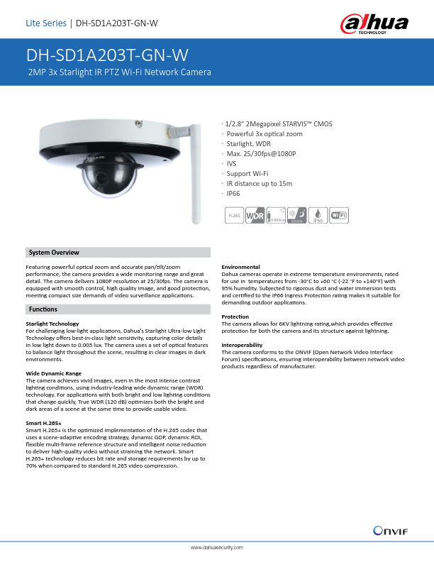 SD1A203T-GN-W - Ficha Técnica Dahua