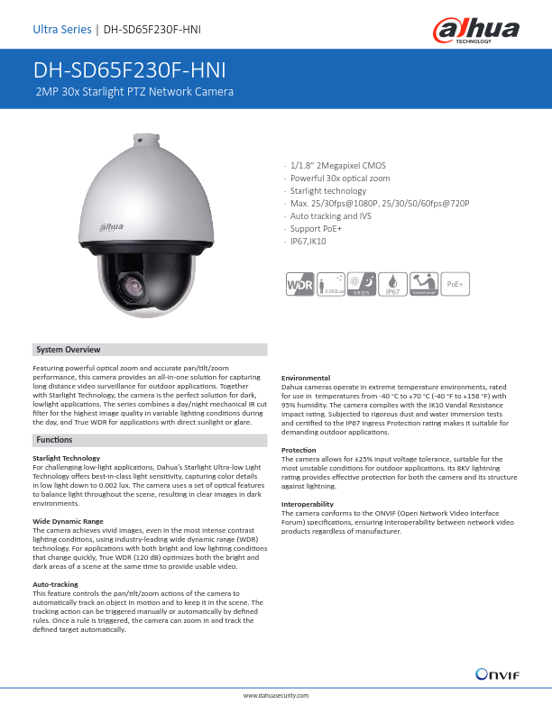 SD65F230F-HNI - Ficha Técnica Dahua
