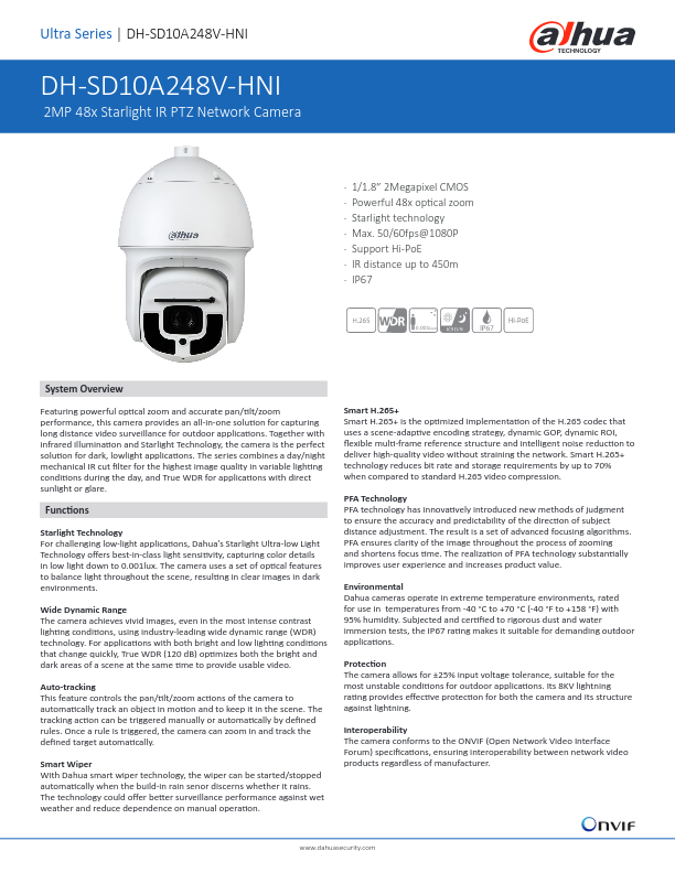 SD10A248V-HNI - Ficha Técnica Dahua