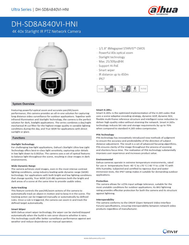 SD8A840VI-HNI - Ficha Técnica Dahua