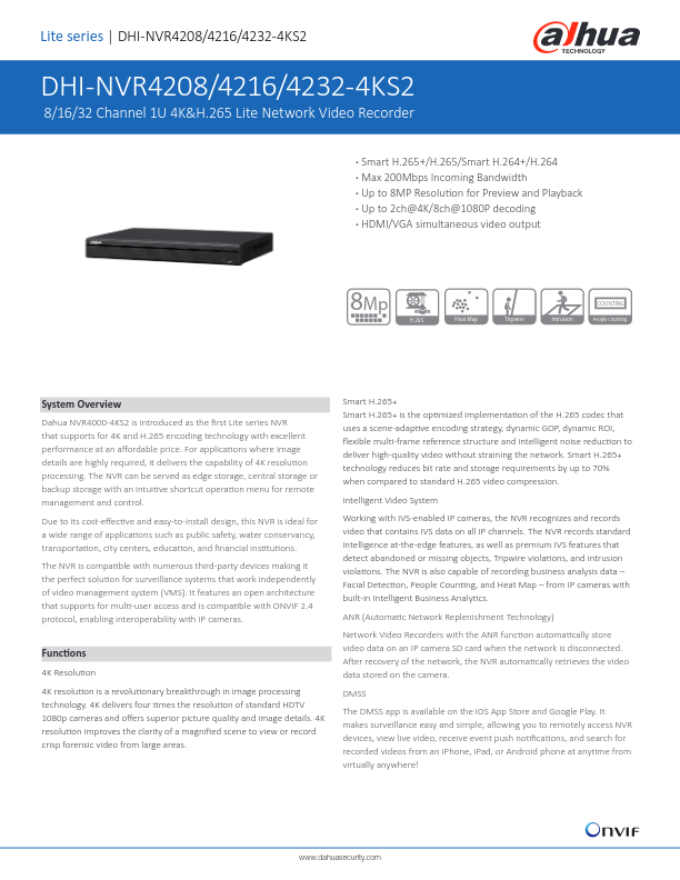 NVR4232-4KS2 - Ficha Técnica Dahua