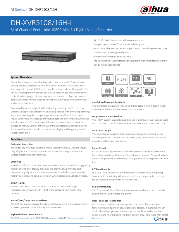 XVR5108H-I - Ficha Técnica Dahua
