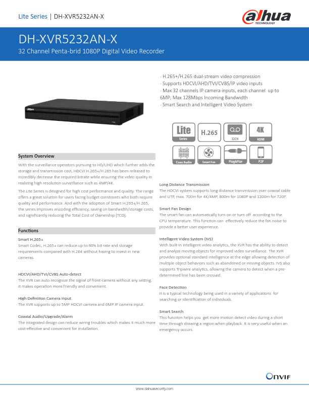 XVR5232AN-X - Ficha Técnica Dahua