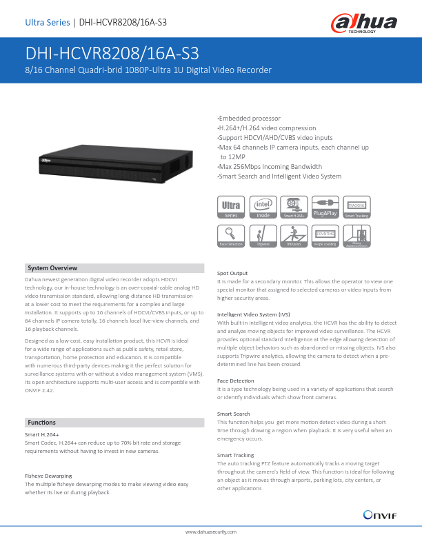 HCVR8216A-S3 - Ficha Técnica Dahua