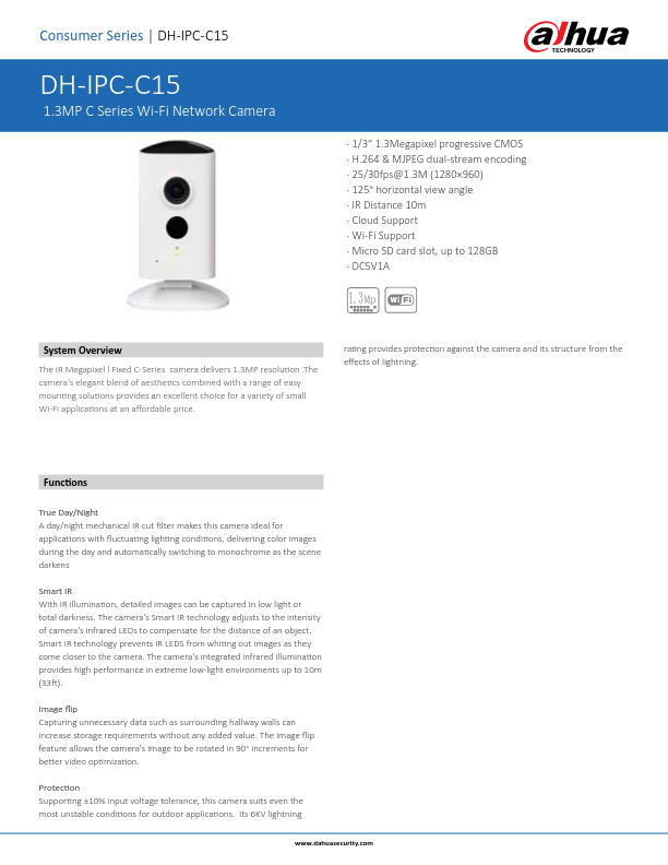 IPC-C15 - Ficha Técnica Dahua