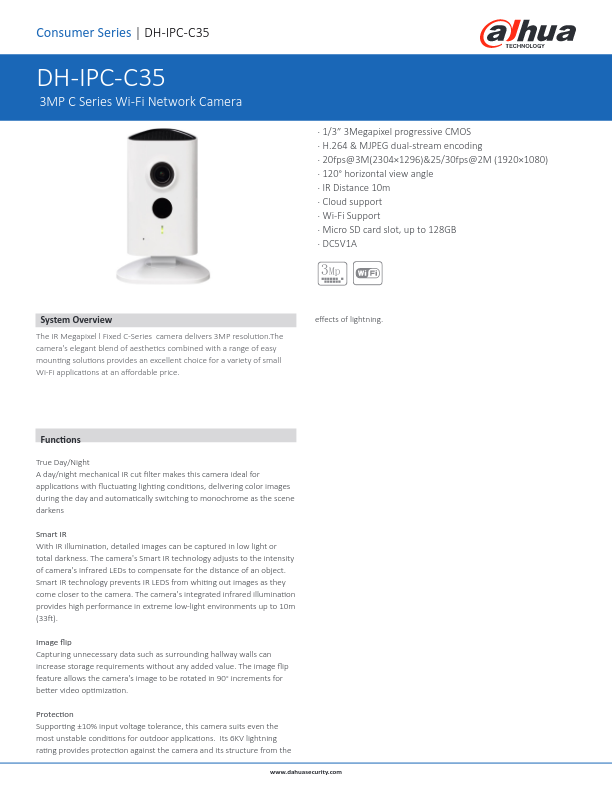 IPC-C35 - Ficha Técnica Dahua