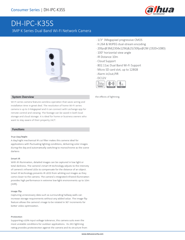IPC-K35S - Ficha Técnica Dahua