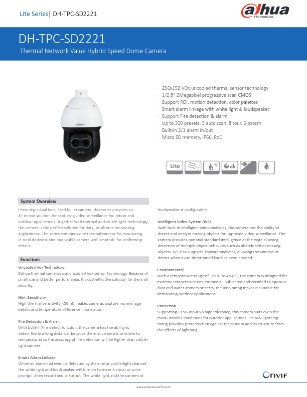 TPC-SD2221 - Ficha Técnica Dahua