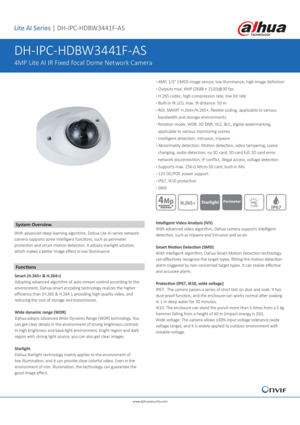 IPC-HDBW3441F-AS - Ficha Técnica Dahua