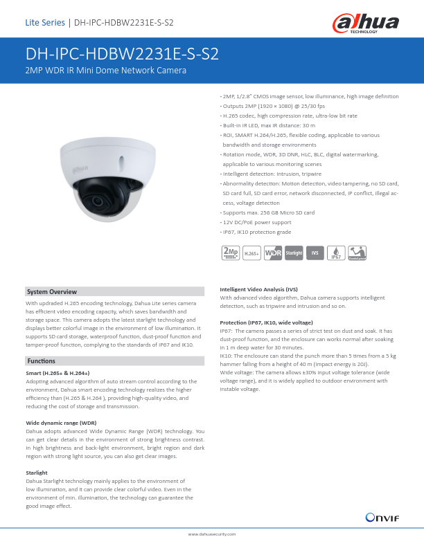 IPC-HDBW2231E-S-S2 - Ficha Técnica Dahua