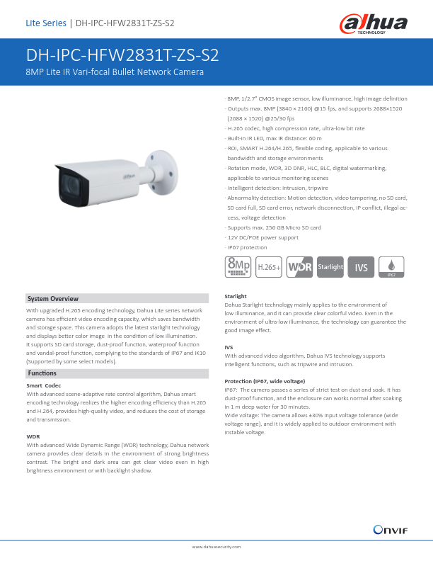 IPC-HFW2831T-ZS-S2 - Ficha Técnica Dahua