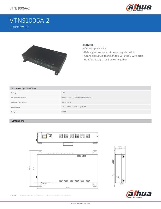 VTNS1006A-2 - Ficha Técnica Dahua
