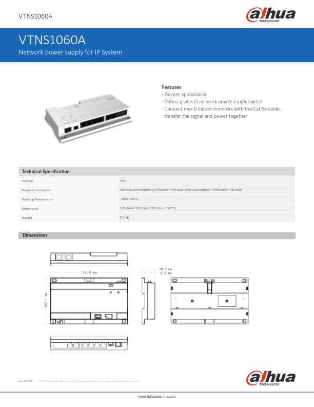 VTNS1060A - Ficha Técnica Dahua