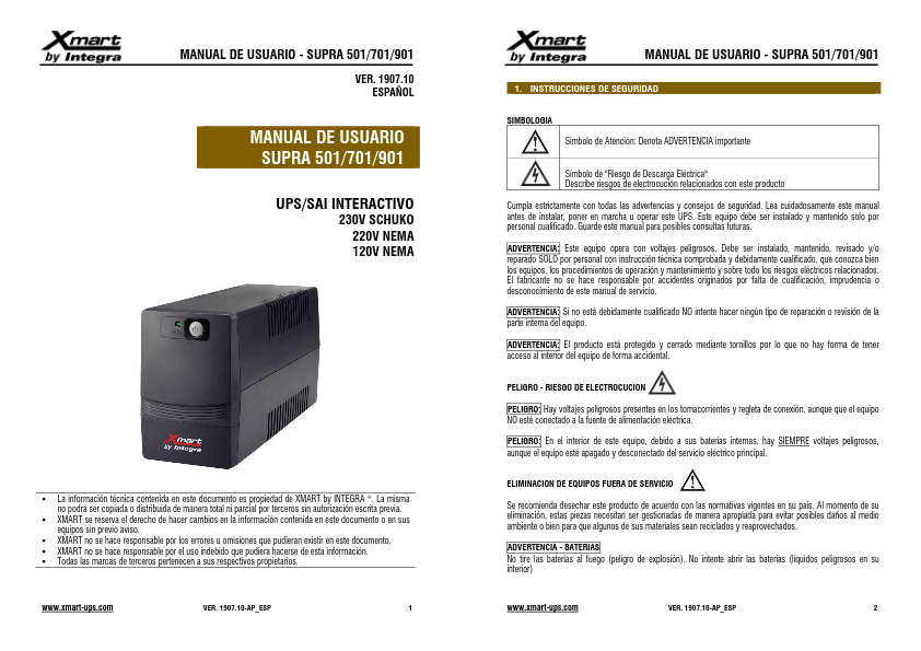 SAI-SUPRA-701/901 - Manual de usuario