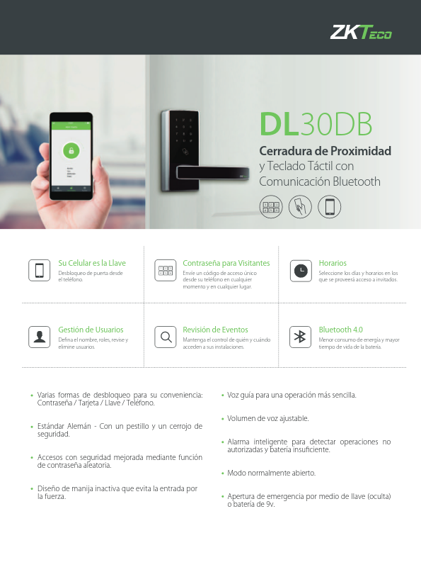 DL-DL30DB - Ficha Técnica ZKTeco