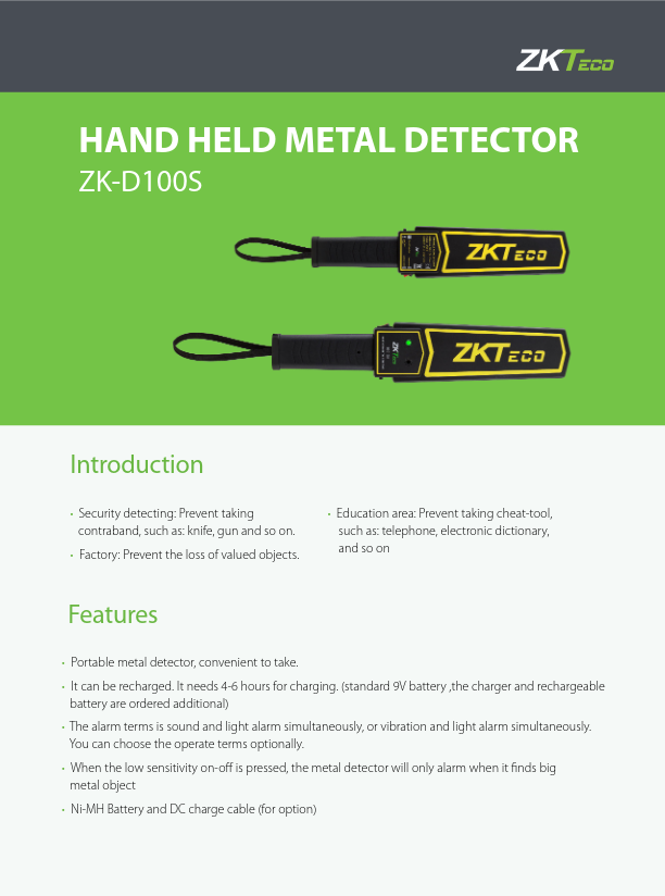 MD-ZKD180 - Ficha Técnica ZKTeco