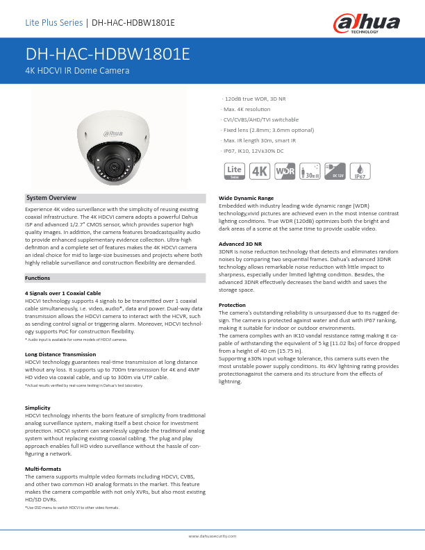 HAC-HDBW1801E - Ficha Técnica Dahua