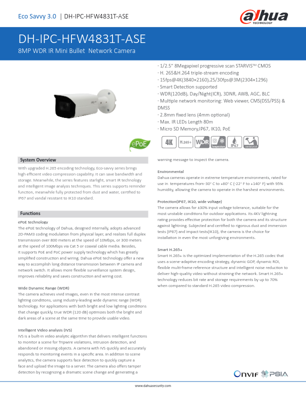 IPC-HFW4831T-ASE - Ficha Técnica Dahua