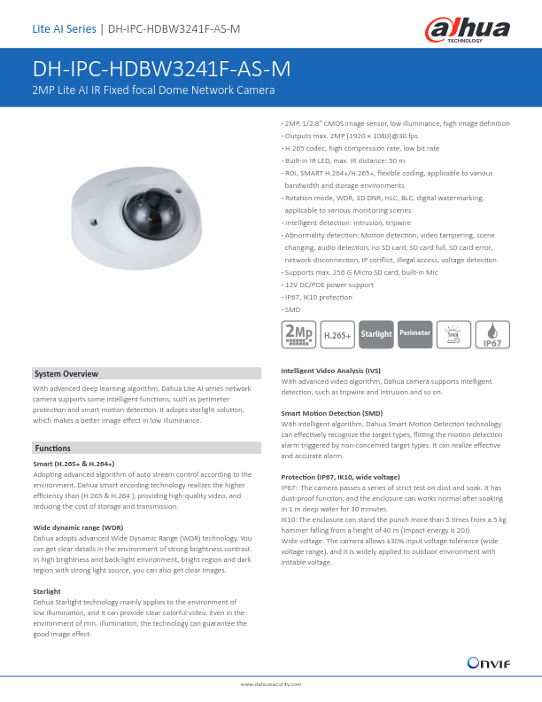 IPC-HDBW3241F-AS - Ficha Técnica Dahua