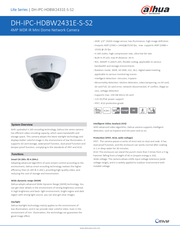 IPC-HDBW2431E-S-S2-(B) - Ficha Técnica Dahua