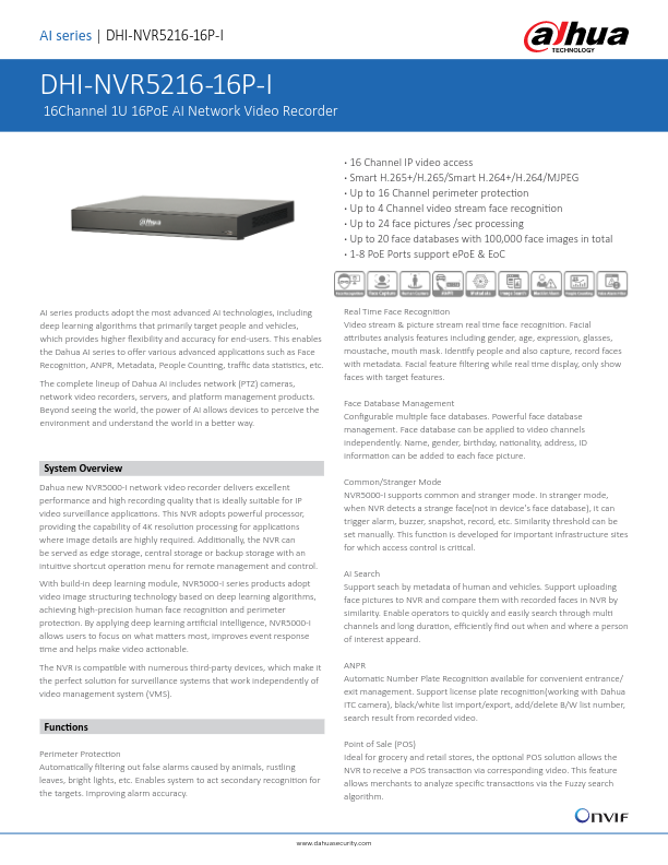 NVR5216-16P-I - Ficha Técnica Dahua