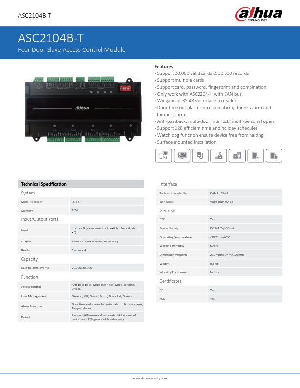 ASC2104B-T - Ficha Técnica Dahua