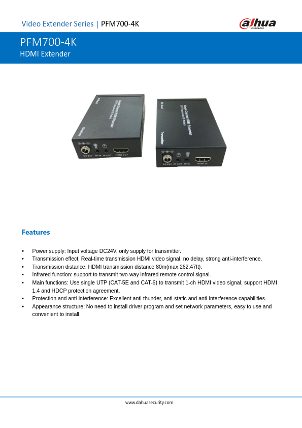 PFM700-4K - Ficha Técnica Dahua