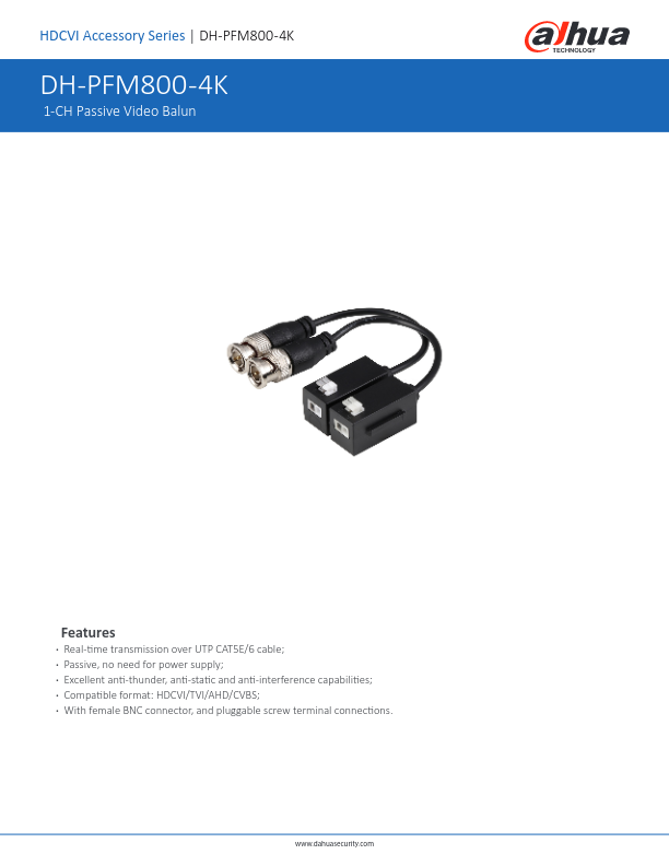 PFM800-4K - Ficha Técnica Dahua