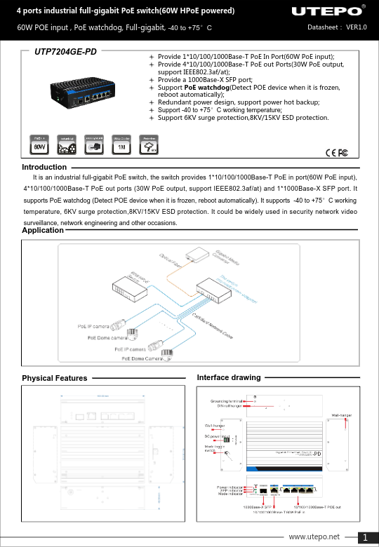 Descatalogado - UTP7204GE-PD - Ficha Técnica UTEPO