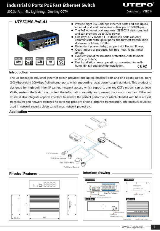 UTP7208E-POE-A1 - Ficha Técnica UTEPO