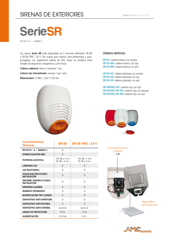 SR136 - Ficha Técnica AMC