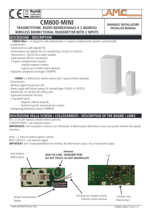 CM800-MINI - Ficha Técnica AMC