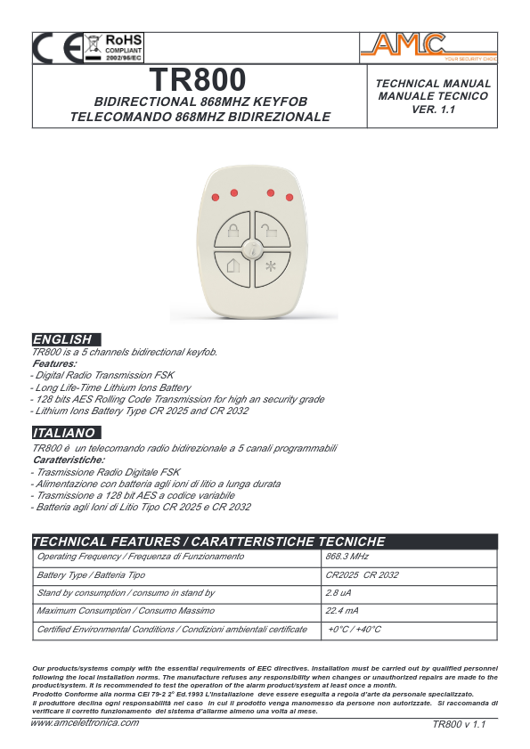 TR800-(BG)(GW)(WG) - Ficha Técnica AMC