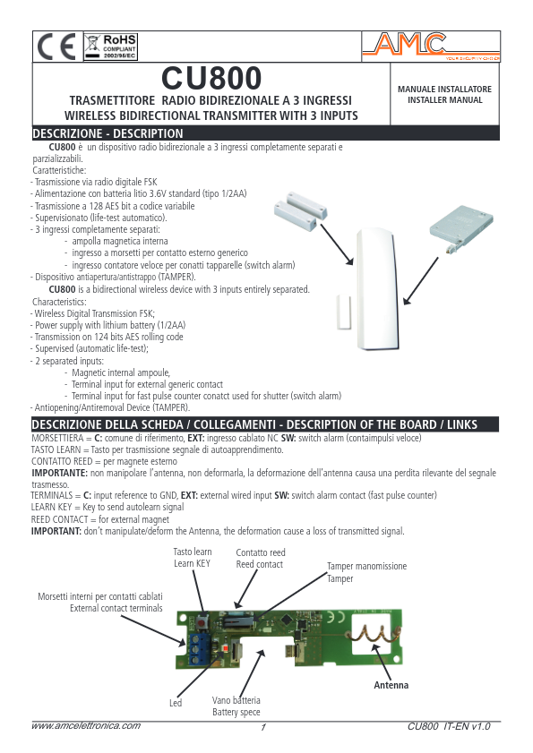 CU800 - Ficha Técnica AMC