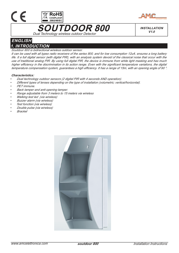 SOUTDOOR800 - Ficha Técnica AMC