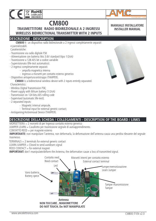 CM800 - Ficha Técnica AMC