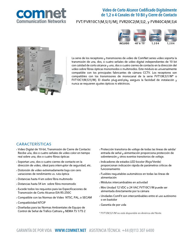 FVR(T)10C1M1/FVR20C2S2 - Ficha Técnica Comnet