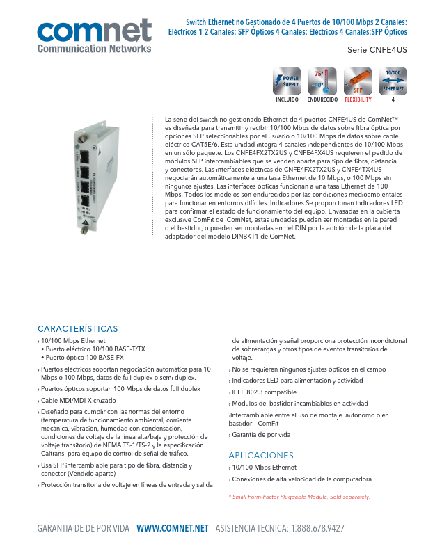 CNFE4FX2TX2US - Ficha Técnica Comnet