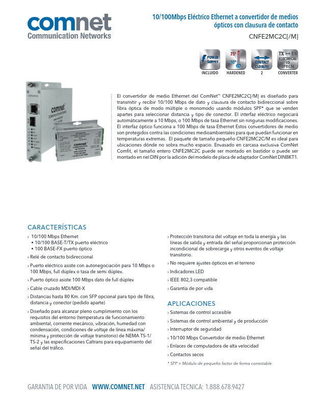 CNFE2MC2CM - Ficha Técnica Comnet