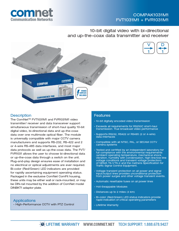 COMPAK1031M1 - Ficha Técnica Comnet