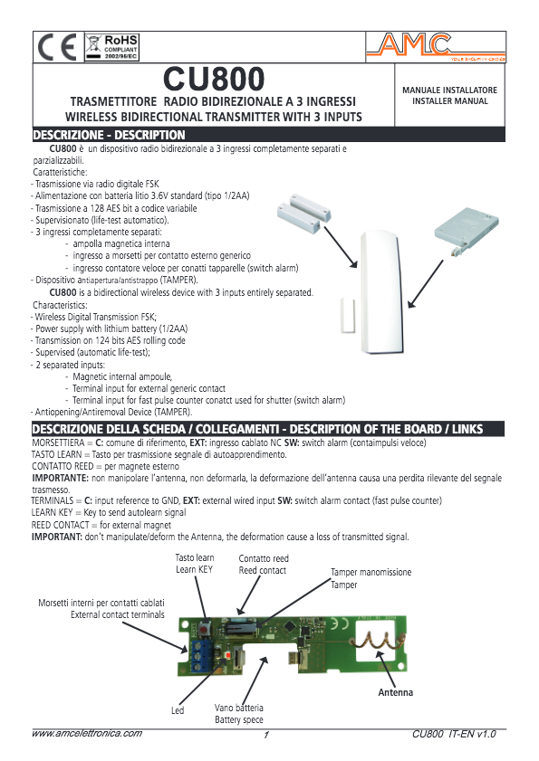 Manual de instalación CU800