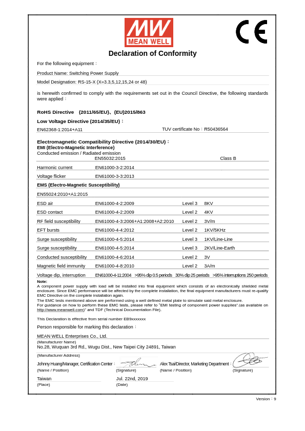 RS-15-12 - Certificado CE