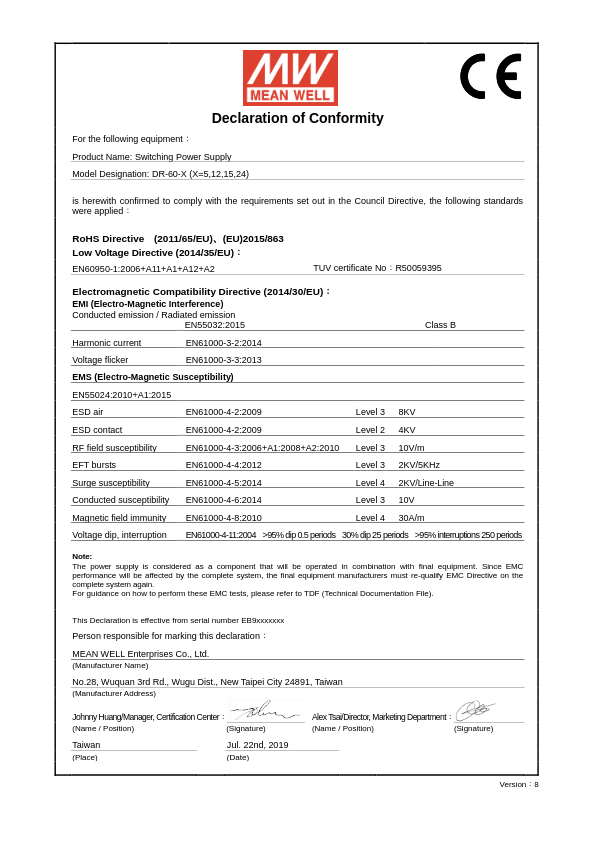 DR-60-12 - Certificado CE