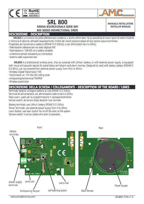 Manual de instalación SRL800