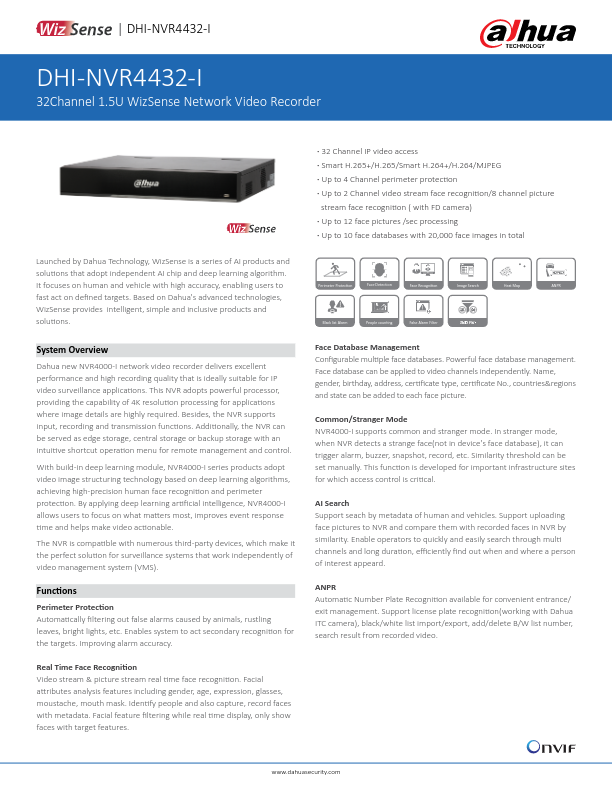 NVR4432-I - Ficha Técnica Dahua