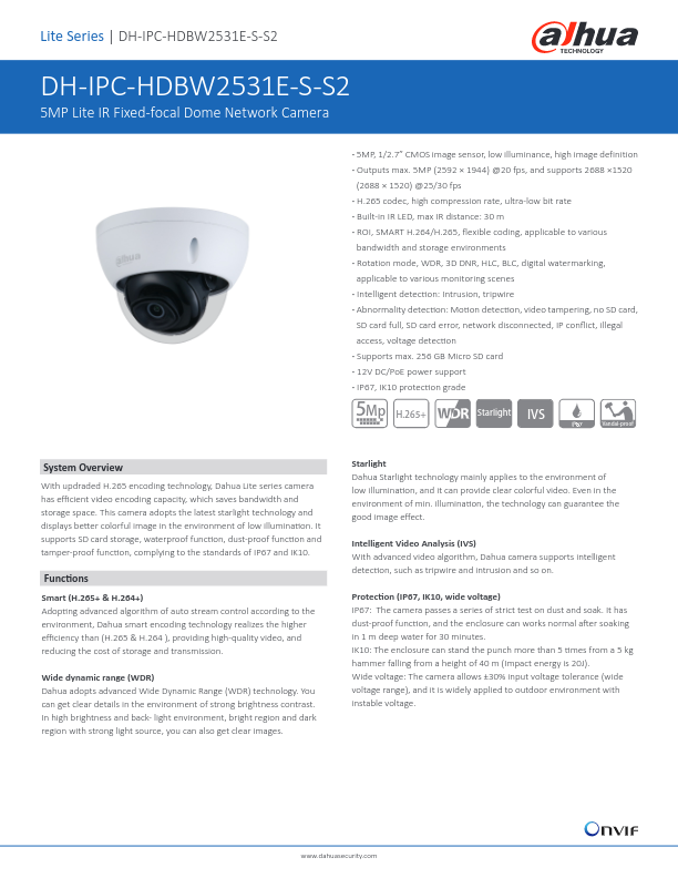 IPC-HDBW2531E-S-S2 - Ficha Técnica Dahua