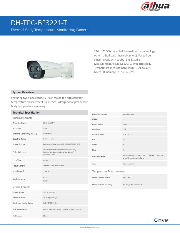 TPC-BF3221-X - Ficha Técnica Dahua