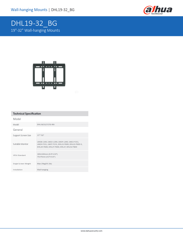 DHL19/22/27/32-F600-BG - Ficha Técnica Dahua